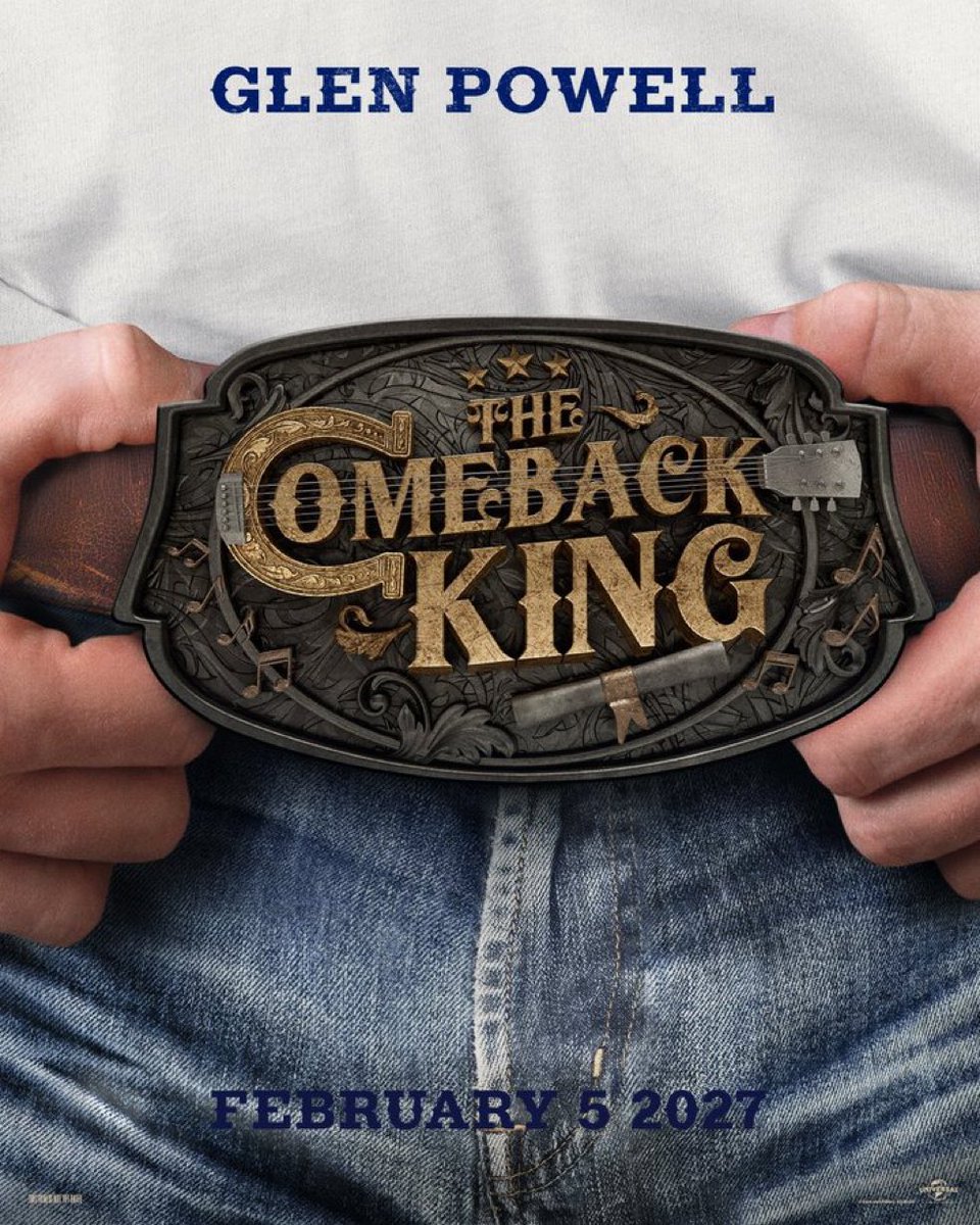 VanishingPoint's tweet photo. First poster for ‘THE COMEBACK KING’, starring Glen Powell.

In theaters February 5, 2027. https://t.co/hMeCVn2i6Y