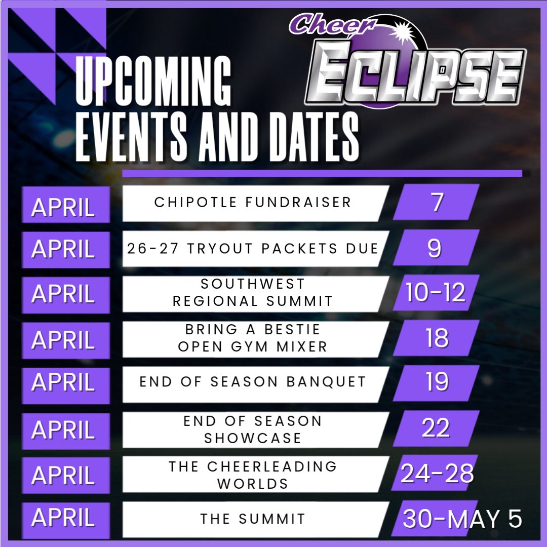 📢 April Calendar!