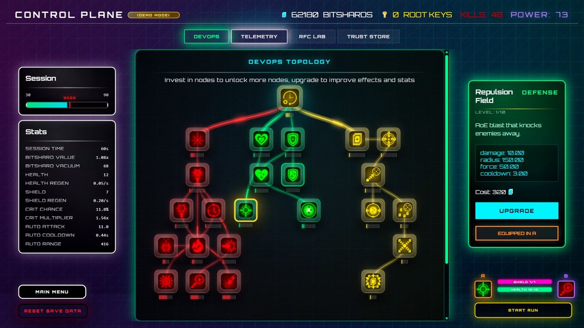 James_suret's tweet photo. @TheGamerSection A short roguelite / incremental game about protecting a network  - NULL ROOT
https://t.co/tvg2Yp3gMY https://t.co/9kVKxFyKFm