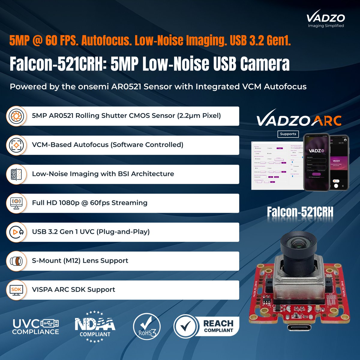 VadzoImaging's tweet image. Focus that adapts🎯

Falcon-521CRH in action: 

✅5MP AR0521
✅VCM autofocus
✅1080p@60fps
✅USB 3.2 UVC + VISPA ARC SDK

Built for dynamic scenes where distance keeps changing.

Explore: vadzoimaging.com/product-page/o…

#AR0521 #AutofocusCamera #EmbeddedVision #Robotics #VadzoImaging