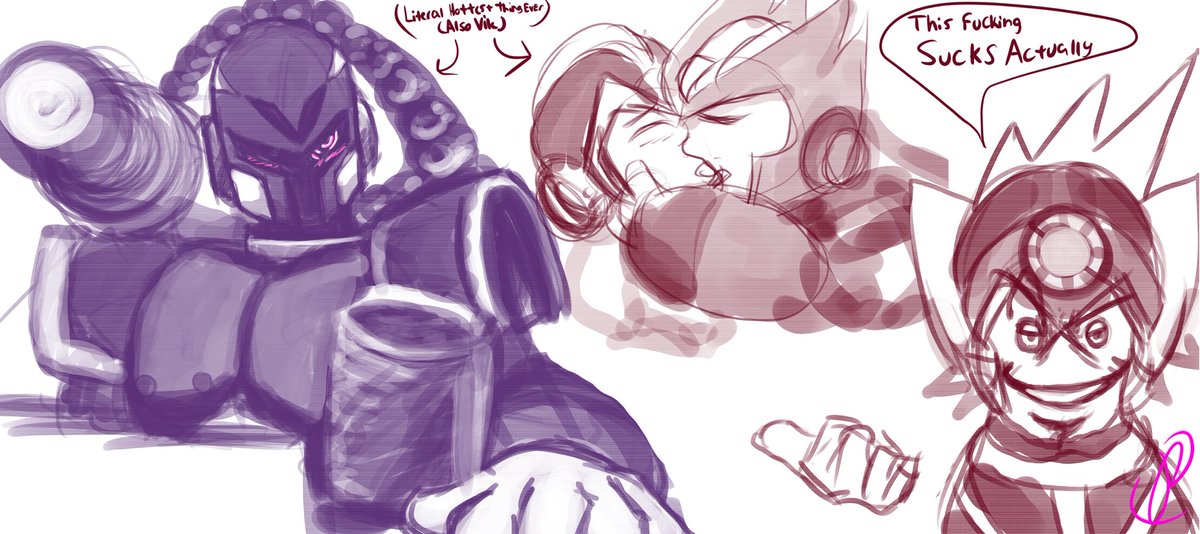 giroofficial's tweet photo. I drew vile again for the first time ever, featuring the hottest couple ever, also axl.

#MegaManX 

Pls don’t kill me this is a joke https://t.co/uuTJsO9ClW