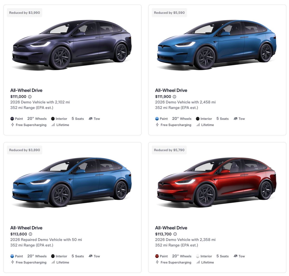 ParodyELONMuskh's tweet photo. BREAKING: Tesla @Tesla has raised the price on all remaining new &amp; demo Model S &amp; Model X vehicles left in inventory by $15,000.

New starting prices:
Model SAWD: $109,990
Model S Plaid: $124,900
Model X AWD: $114,900
Model X Plaid: $129,900 https://t.co/kEI9l7y3ph