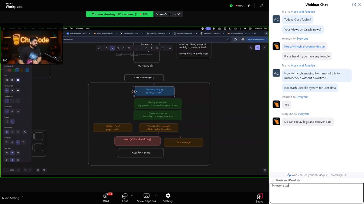 AkhilOnlyOnX's tweet photo. Day 12 with @Hiteshdotcom 
Deep dive into Databases
SQL vs. NoSQL: Choosing between strict schemas and flexible scaling. Specialized DB: When to use Graph, Time-series, or Vector DBs.
#SystemDesign #ChaiCode #Databases #SQL #NoSQL #Backend #DataArchitecture https://t.co/6kXI0HdS4W