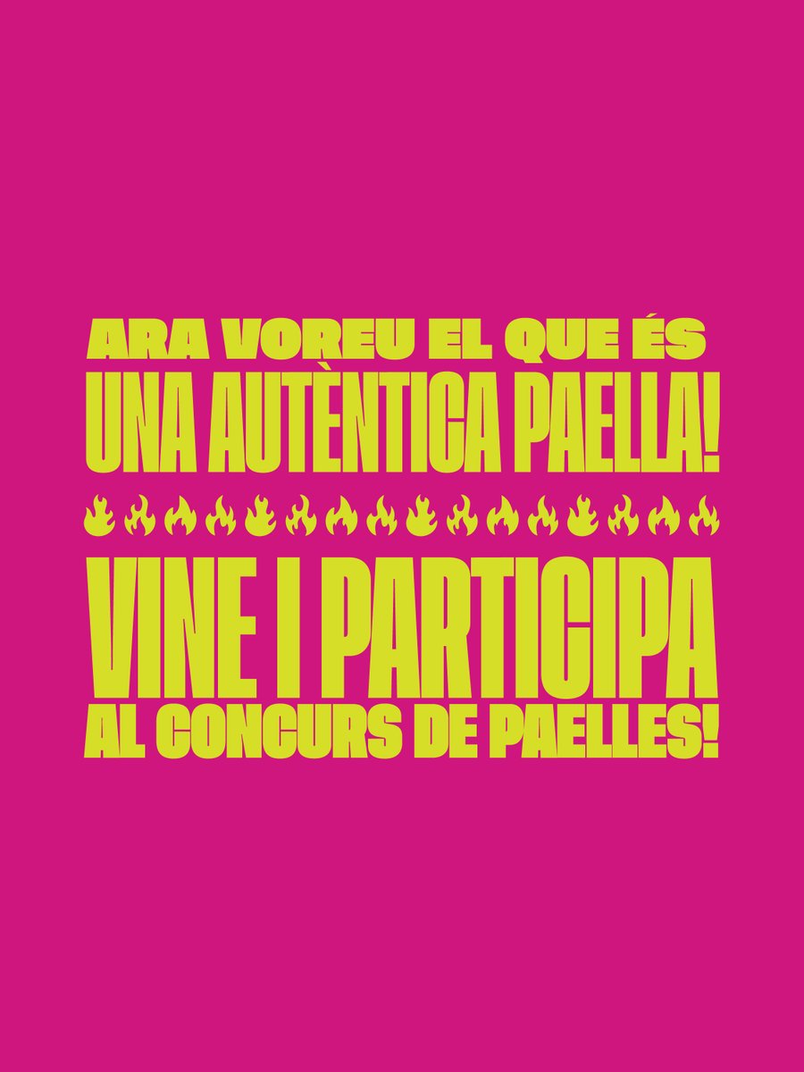 🥘 Ja us heu apuntat al concurs de paelles?

🙋🏻‍♀️ Participa-hi amb la teva colla o reserva tiquet per la paella popular!

🔥Apunta't en aquest formulari: forms.gle/to3Vbzqyd3yAtH…