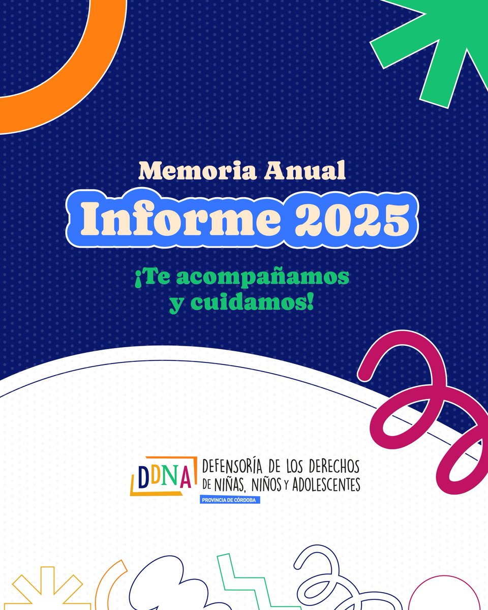 DefensoriaCba's tweet photo. ➡️ Presentamos el Informe Anual 2025 de la Defensoría de los Derechos de NNyA de Córdoba.

👉 Un recorrido por el trabajo realizado durante el año, con acciones y líneas de trabajo para promover y proteger derechos en toda la provincia.

🔗Disponible en nuestras redes. https://t.co/Jv9hBLnuut