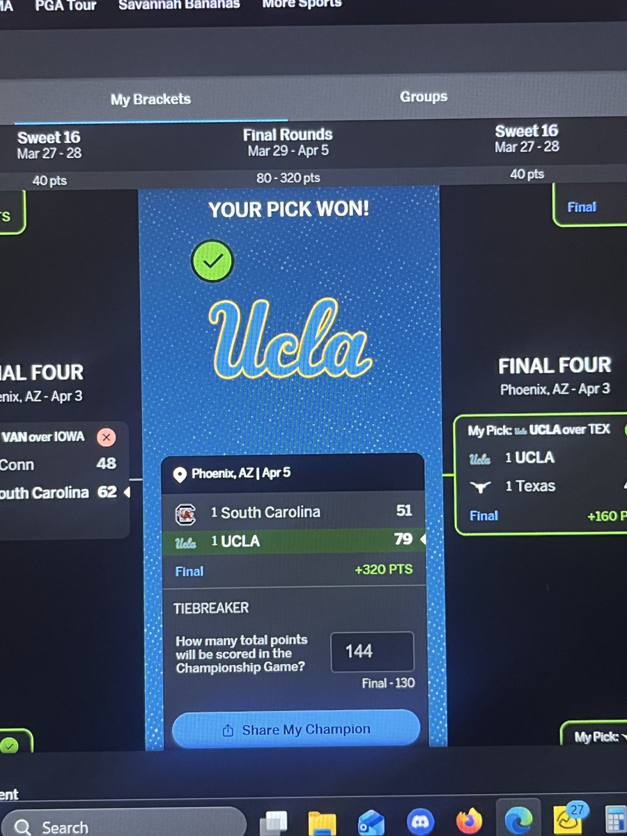 Napalm_Ent's tweet photo. The middle of the bracket didn’t work, but the final for the #Bruins did. https://t.co/Wvsth250La