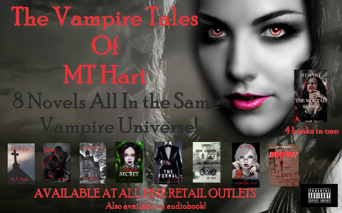 LydiasElizabeth's tweet image. Time for the HORROR books of MT Hart!
#nobubblegumvampiresallowed
The Mortal Series and other MT Hart Books!
amazon.com/dp/B08P7LXHFZ
Libros de espanol!
amazon.com/dp/B0FTWBQSFH
#ホラー #吸血鬼
@mthart12
#horror #vampire