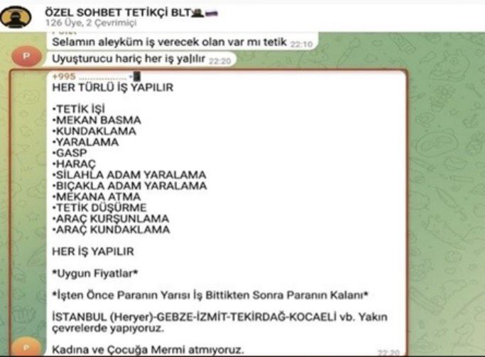 keeremakca's tweet photo. Telegram üzerinden ‘tetik işi yapılır’, ‘mekan kurşunlanır’, ‘haraç kesilir’ şeklinde suç içerikli paylaşımlar yaptıkları ve suç örgütü faaliyetlerinde bulundukları tespit edilen 10 şüpheli adliyeye sevk edildi. https://t.co/baXjULHUy8