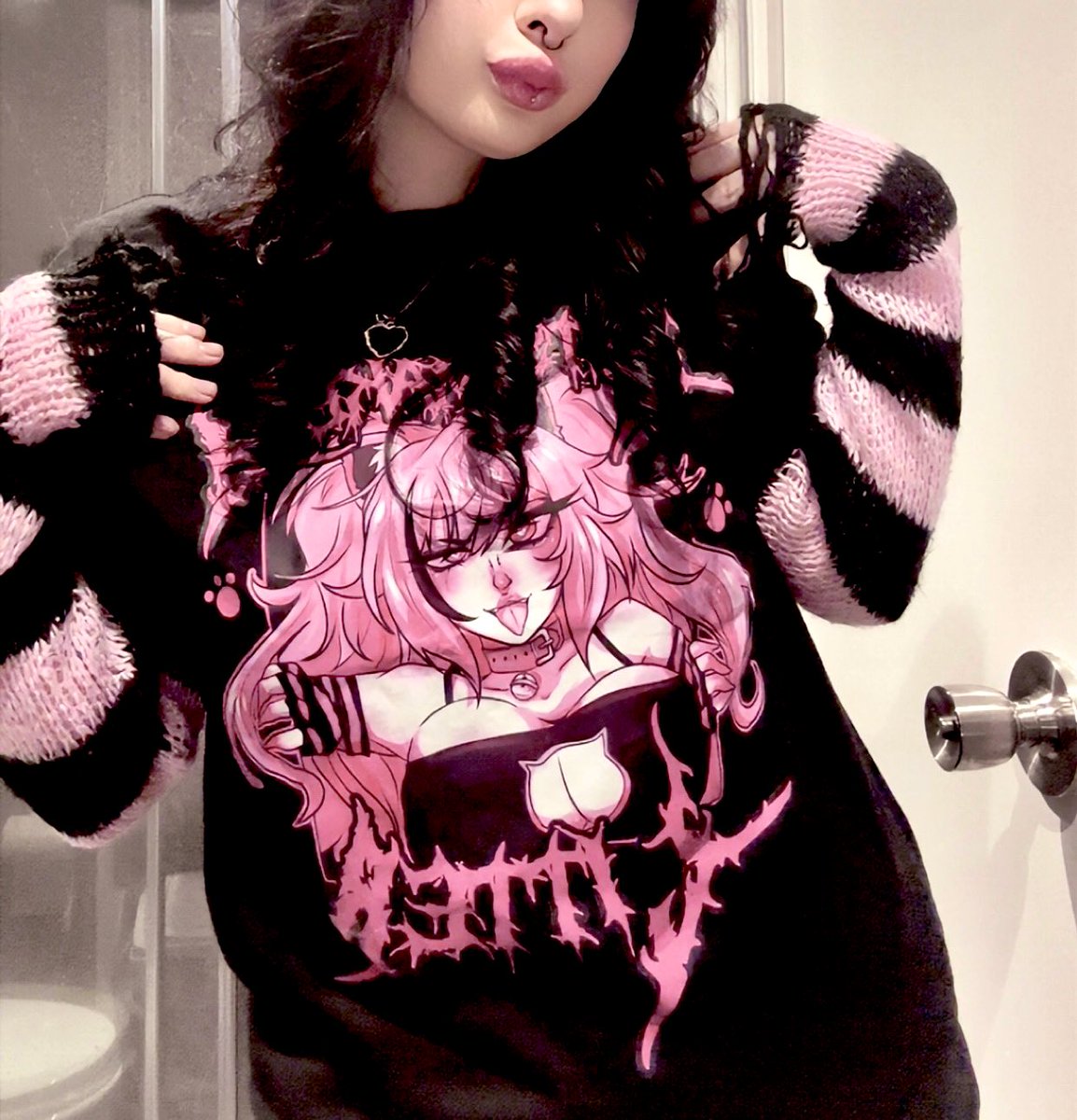 AthenaisAmore's tweet photo. Vtuber baddies and goths I really think you will be interested in my ‘let’s make a litter’ Tee #alt #alternative https://t.co/5aWWI0skff
