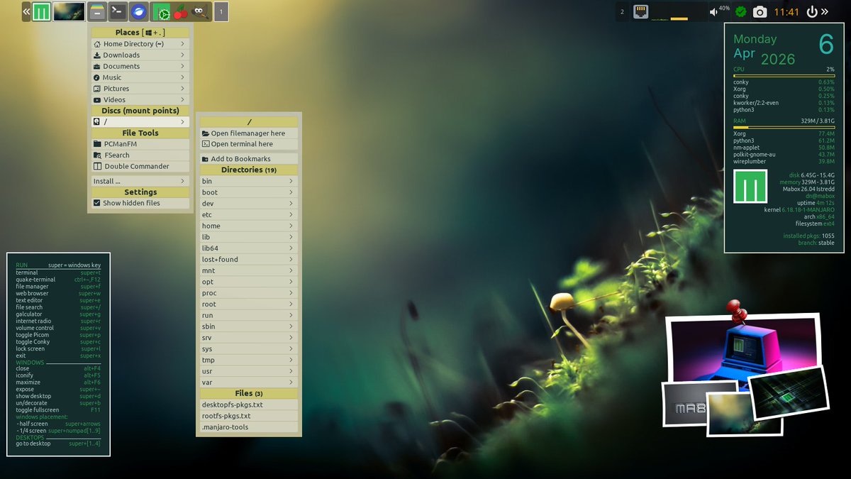 MaboxLinux's tweet photo. Panel in Mabox Linux functionality overview https://t.co/N92ljYIhM2