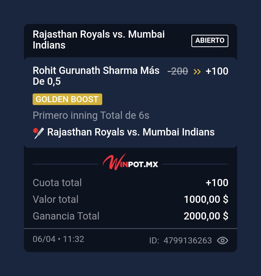 MomioBoost's tweet photo. Primer apuesta del mes, es de cricket y con fecha de mañana.
1846.14 apostados, utilidad con cualquier resultado posible $153.86.
Casinos utilizados: winpot+playdoit https://t.co/kFrRDCfjkX
