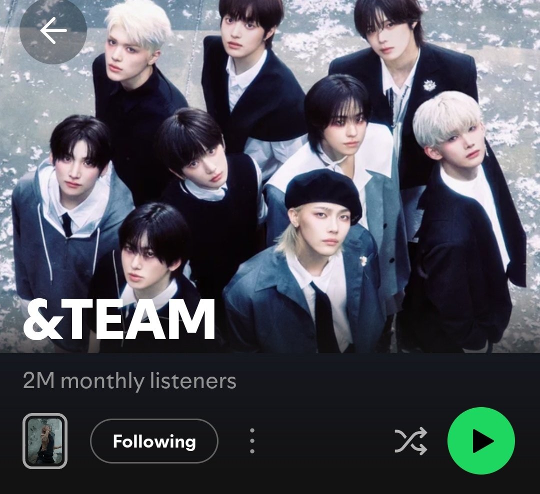 prodkei's tweet photo. &amp;TEAM HIT 2M MONTHLY LISTENERS🥳🥳🥳🥳🥳🥳 https://t.co/Fv3u4VrPrb