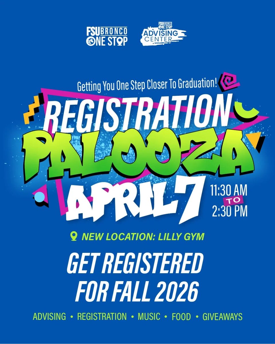 Remember to attend Registration Palooza tomorrow, 11:30am - 2:30pm! Get one step closer to your graduation goals!

#uncfsu #chesnuttlibrary #fayettevillestatebroncos #charleswchesnuttlibrary #fayettevillestateuniversity #fayettevillestate #BroncoPride