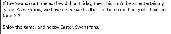 AustrianJacks's tweet photo. Finally called one right. Another entertaining game to complete a fun Easter weekend. I hope Matos keeps experimenting and playing positive football until the end of the season

https://t.co/c4xZpPua08

#Swans #EFL #Matos https://t.co/z0N7FmonJv