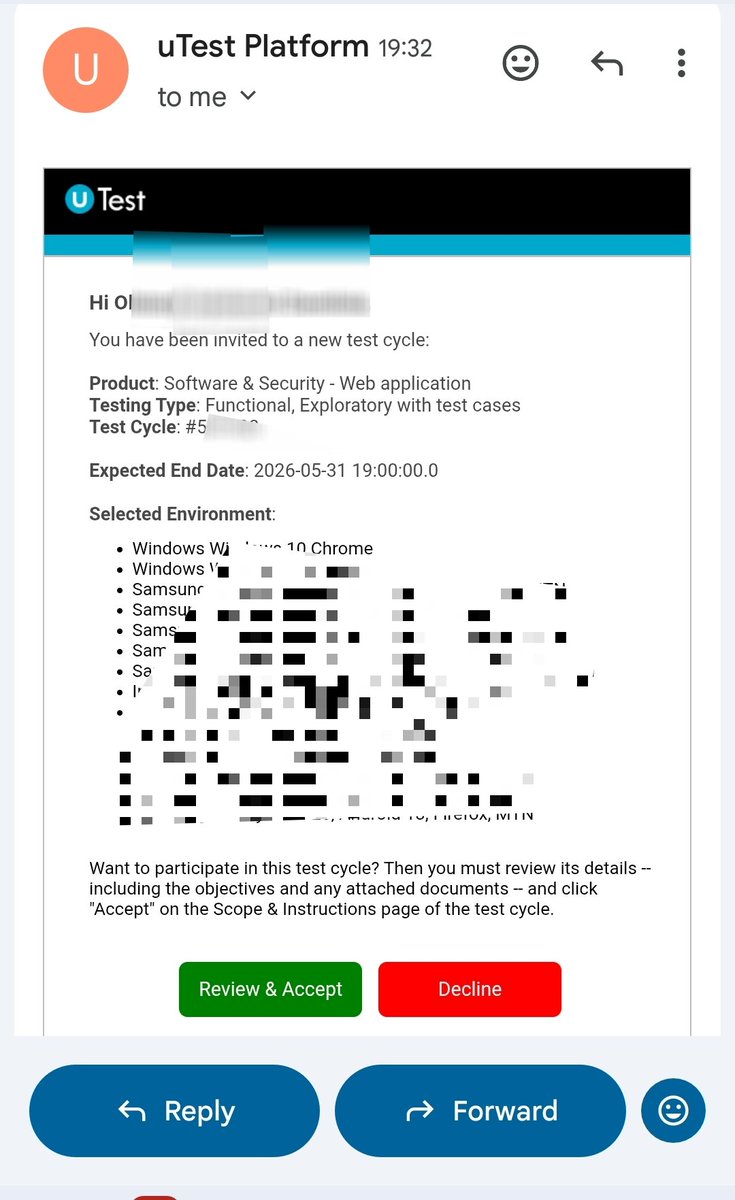 OlatunjiAyokan2's tweet image. 🚨 uTest Project Update Software &amp;amp; Security (Web App) 👀💻
If you’ve already filled the survey for this project…
👉 Check your email now 📩
Test cycle invites have started dropping
⚠️ This is not a survey again
It’s the actual test cycle invite
📌 What to do:
• Open the email