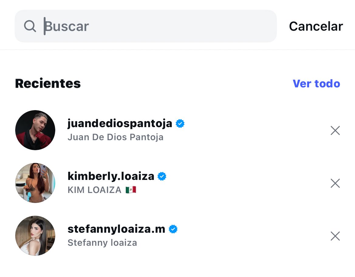 mis búsquedas en insta por la funa a juan de dios pantoja y kimberly loaiza.