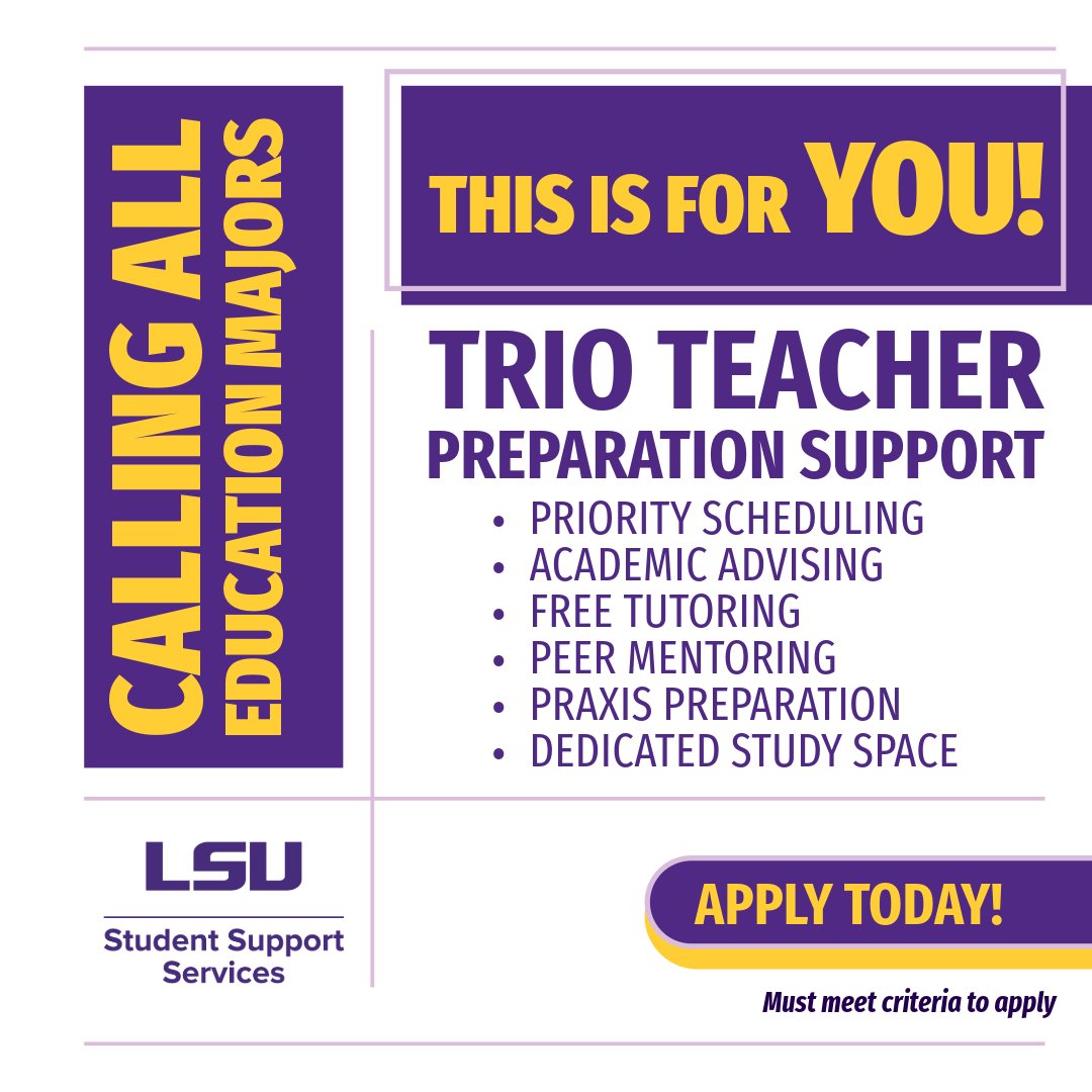 LSUCHSE's tweet image. April is FULL of opportunities for future educators 📚✨Don’t miss out; sign up for as many opportunities as you can and invest in your future as an educator 🍎

🔗t.e2ma.net/webview/drod5h…

#TigerTeacherCorps #TTC #TigerTeacher @LSUSOE