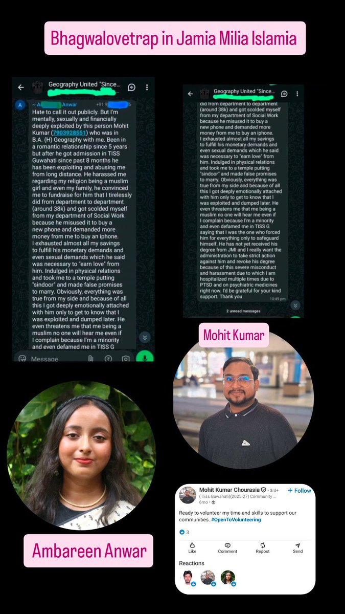 TA_backup_2nd's tweet image. There is ZERO awareness about #BhagwaLoveTrap in the community where Muslim girls remain the prime target.

Our Ulemas should talk about #BLT in the Mosques 🕌 .
Parents should discuss about #BLT with the children and it should be raised in every community gathering.