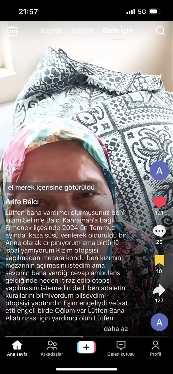 asy_yd31's tweet photo. ARİFE BALCI KIZININ KAZA SÜSÜ VERİLEREK ÖLDÜRÜLDÜĞÜNÜ İDDİA EDİYOR YAYALIM  
#ExatlónMéxico #MaisVocê #४६वर्षेसेवेची_४६वर्षेभाजपाची #AtletiBarça #México #Resurrección  #gündem https://t.co/eExqLr9EuQ