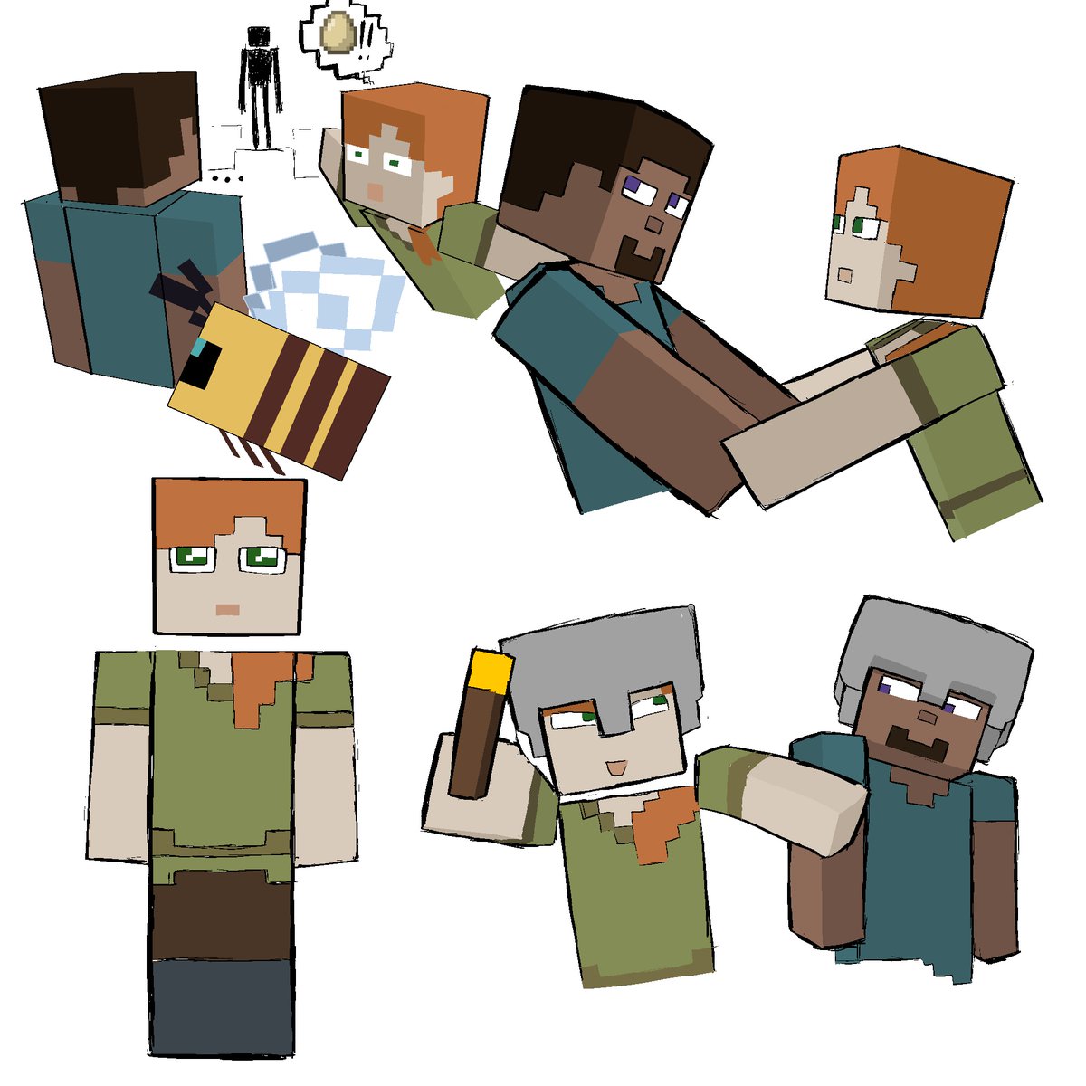 Dogwate60851962's tweet image. Blocks 11 spending time together #Minecraft