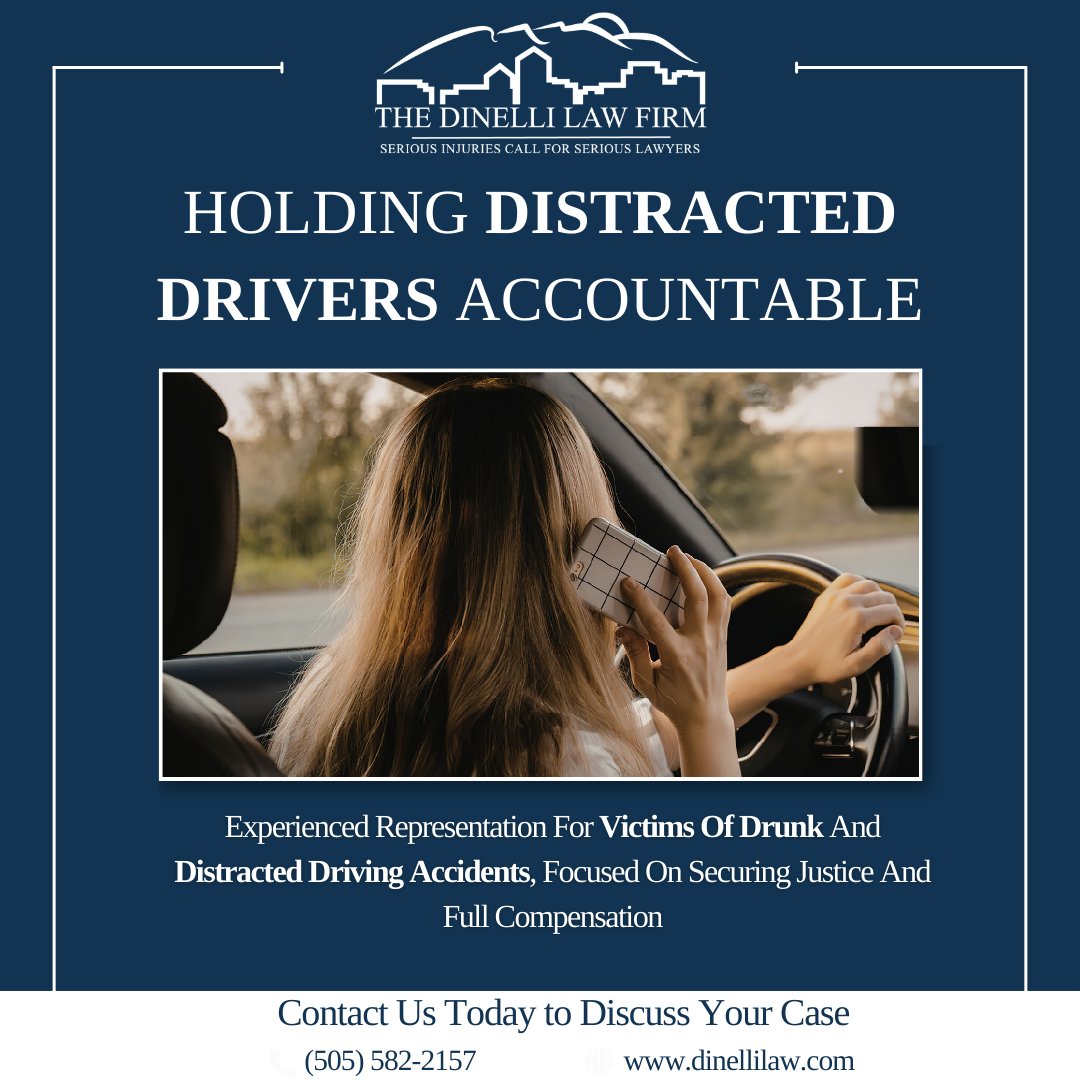 DinelliLaw's tweet photo. Distracted driving, including texting, phone use, and other in-vehicle distractions, puts lives at risk on the road. Even a moment of inattention can lead to serious accidents and lasting consequences.  https://t.co/ft0GqLUmVC https://t.co/97enJs6UtR