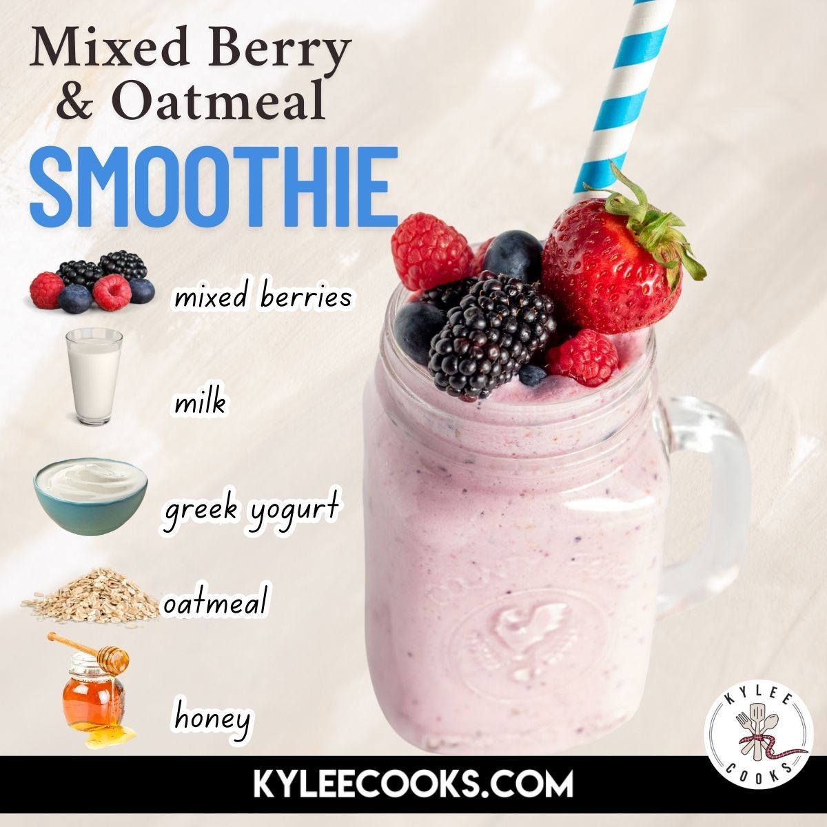 kyleecooks's tweet image. Berry smoothie with a secret ingredient that makes it actually filling. No, it's not protein powder. Yes, it's better. #KyleeCooks #Smoothie kyleecooks.com/mixed-berry-sm…