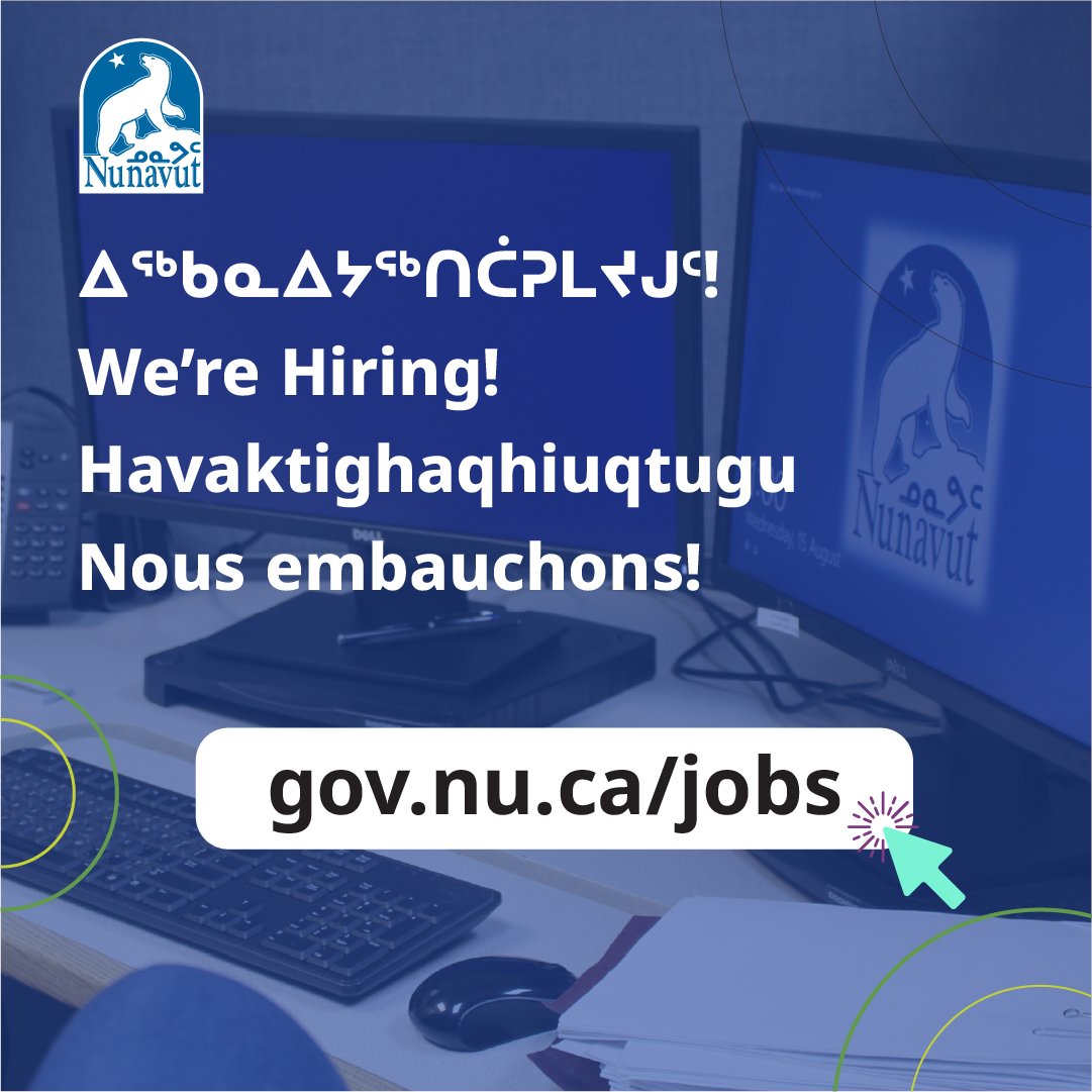 GOVofNUNAVUT's tweet image. ᐃᖅᑲᓇᐃᔭᖅᑐᓕᕆᓂᕐᒧᑦ ᐃᑲᔪᖅᑎ | Human Resources #Assistant | Adjoint·e aux ressources humaines
#HumanResources #Iqaluit #NunavutInuitONLY #PublicServiceJOBS #NunauvtJOBS 
ow.ly/nNzw50YCCYT