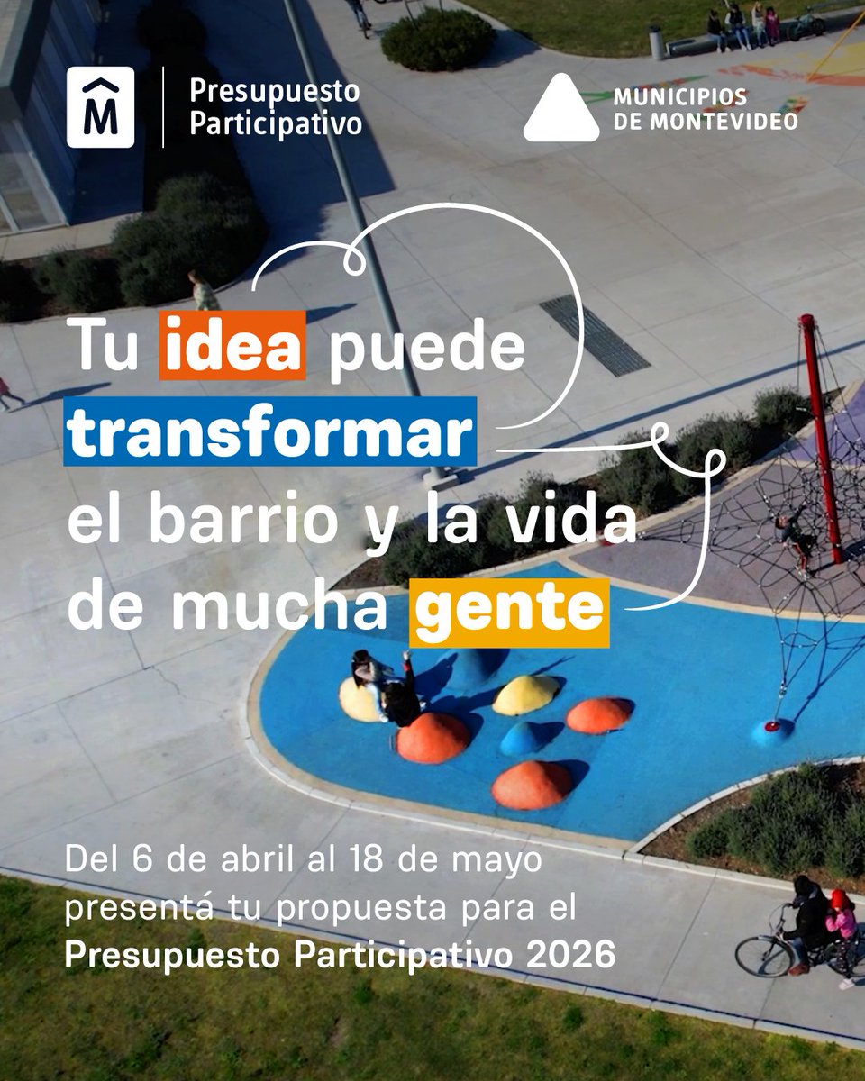 📢 INSCRIPCIONES ABIERTAS 

Está abierta la convocatoria a propuestas para el #PresupuestoParticipativo🗳️

Hasta el 15 de mayo por vía presencial 📨
Hasta el 18 de mayo por la web 📲

Tu idea puede transformar el barrio y la vida de mucha gente 🏘️