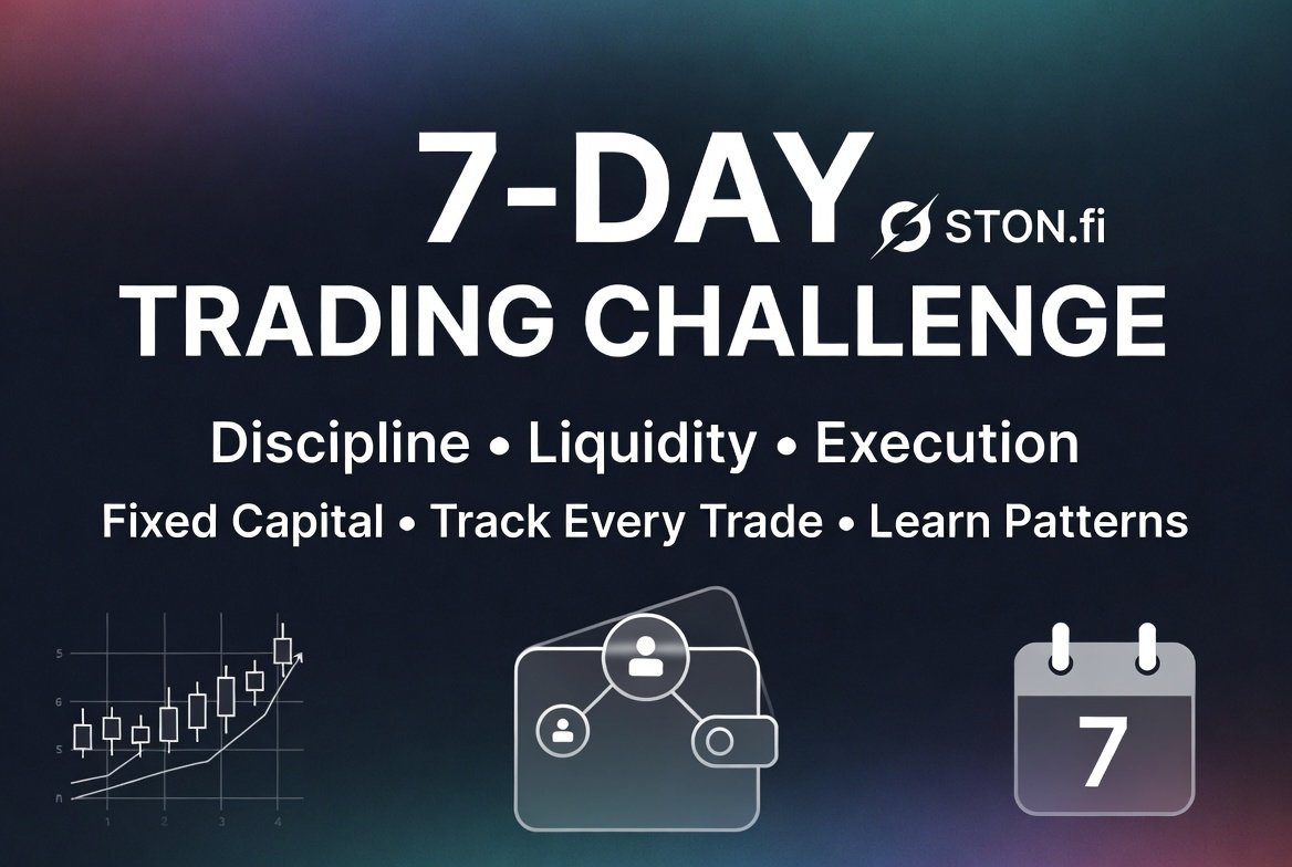 Judesteph500's tweet photo. 7-day stonfi trading challenge: use fixed capital, avoid hype, track every trade, and focus on liquidity and execution. It’s not about quick profits—it’s about discipline, learning patterns, and becoming a smarter DeFi trader.
@ston_fi
#defi #ton #tonkeeper https://t.co/YP5A9VrnQz