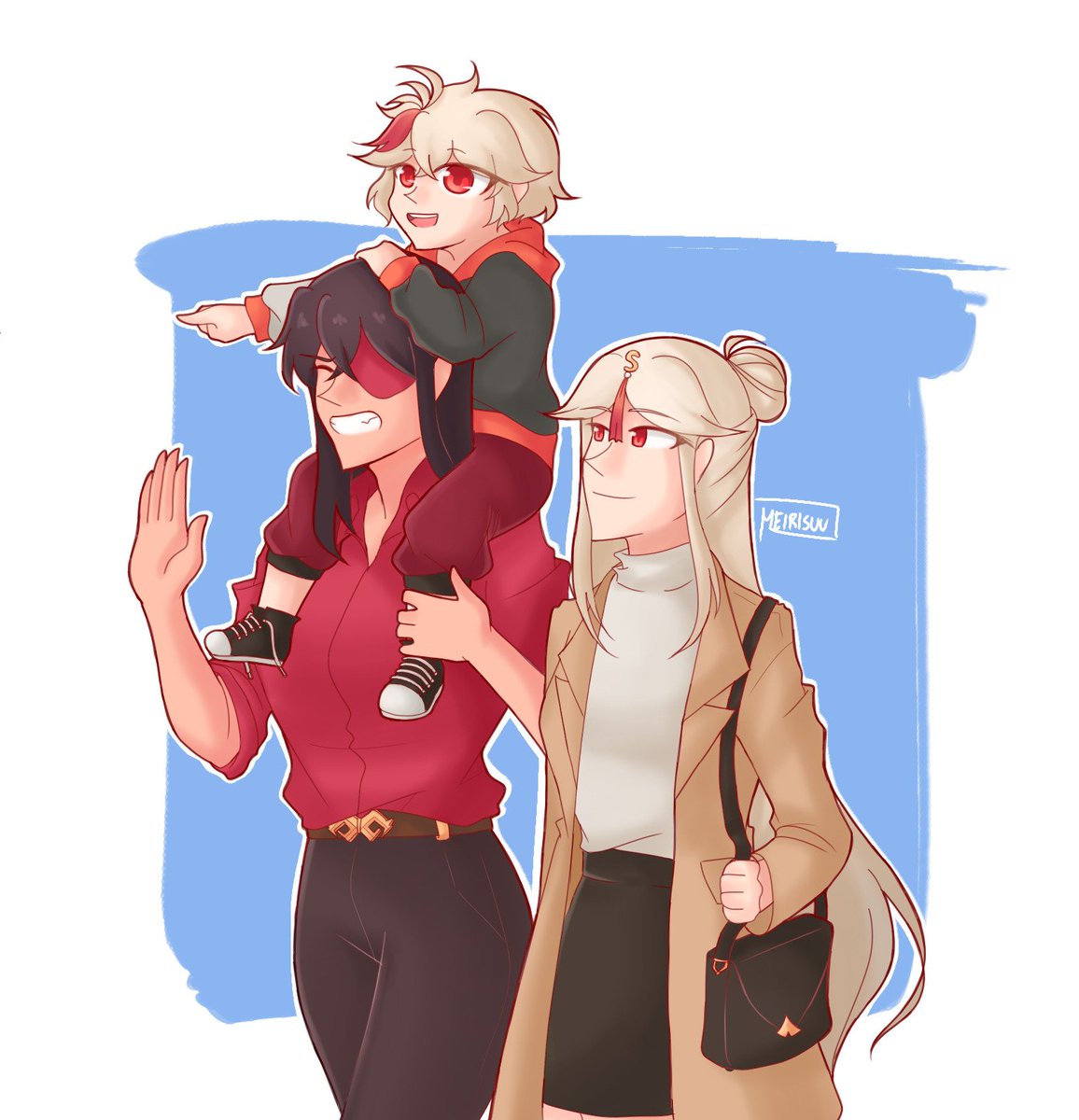 meirisuuu's tweet photo. looking back at my old genshin art...and I may not have pregnant ningguang but I do have these...I still think they're cute #beiguang https://t.co/Nn8XKxDw5a