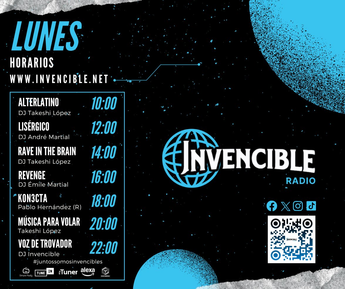 Invenciblenet's tweet image. #lunes en 🌐invencible.net

Ahora al aire la radio online en vivo que trae locutores y programas geniales 🎧🎶

#invencibleradio

MyTuner &amp;amp; TuneIn 
¡Alexa, reproduce Invencible Radio! 

#radioonline #radioenvivo #radioenespañol #radiopublica #juntossomosinvencibles