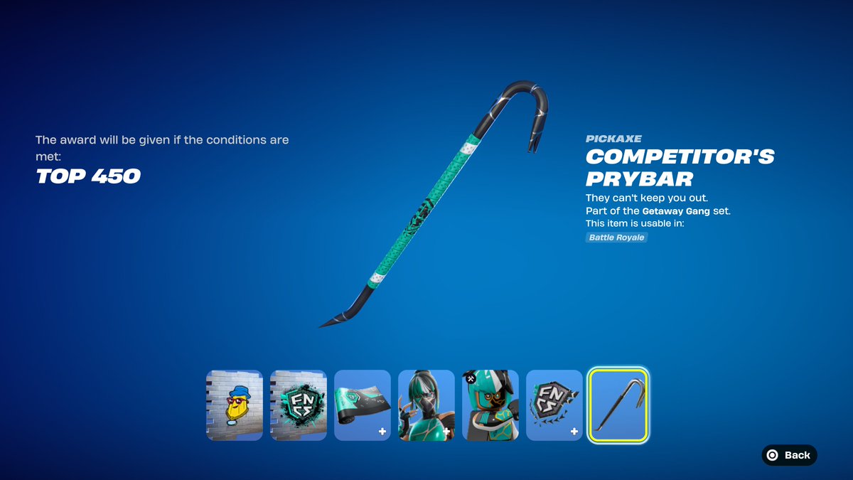HOW TO GET FREE FNCS COMPETITOR’S PRYBAR PICKAXE IN FORTNITE! (CHAMPION KOR FNCS CUP)

youtu.be/969J-uDntDE