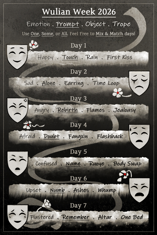 starvingwritist's tweet photo. Just a heads up! By popular demand (via poll), I am running TGCF #WulianWeek2026 during summer this year! You have a three month head start to prep. 

Wulian Week will run July 5th - July 11th! Info here: https://t.co/5x4LrkU23u

#tgcf #HeavenOfficialsBlessing #wulian #hualian https://t.co/D0bLn4BLXB