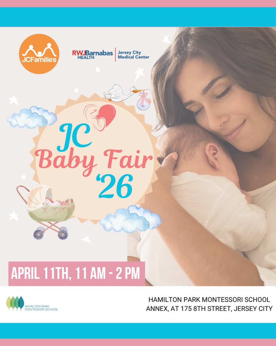 HarborsideSpine's tweet photo. ✨ JC Baby Fair 2026 is here! ✨

Join us April 11th, 11AM–2PM in Downtown Jersey City 👶💛

Meet local experts, discover must-have products, and connect with other parents.

📍 Hamilton Park Montessori School Annex
175 8th St, Jersey City

#JCBabyFair #JerseyCityEvents https://t.co/qMTlNP0ZJw