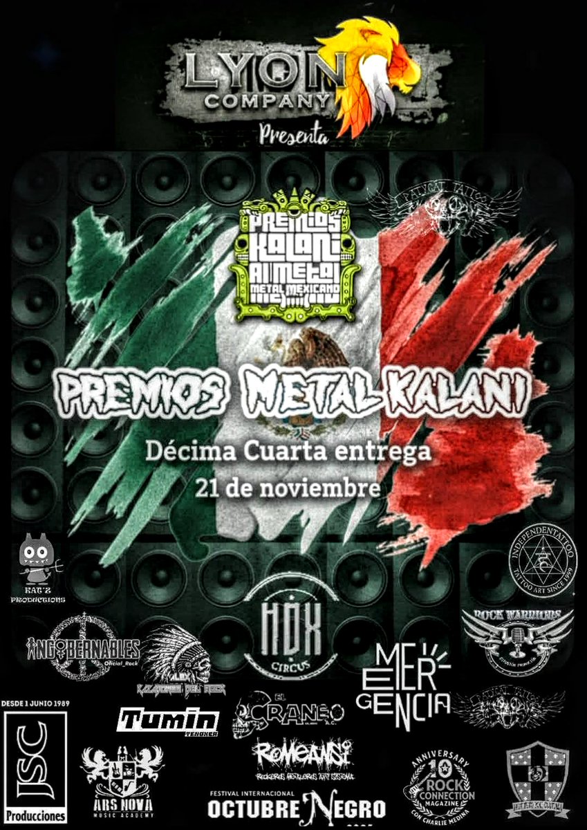 MandoKalani's tweet photo. NUEVA FECHA para #14PMK
La siguiente Ceremonia de #LaMejorFacetaDelMetalMexicano 🇲🇽 @PREMIOSKALANI, será el 21 de noviembre del 2026 en el #ForoHDXcircus🤘🏼☠️🤘🏼 yeeah!!!
#MetalMexicano
#TalentoNacional
#MetalPorSiempre
#DécimaCuarta #Categorías #Nominados #Ternas #BuenaMúsica https://t.co/KV0j3MeEgJ