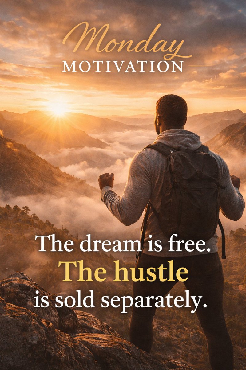 albertkure's tweet photo. The dream costs nothing! 

But making your dream a reality? That requires work. 

Start today. Stay consistent. Finish strong. 🚀 

#MondayMotivation #HustleHard #DreamBig #StayConsistent #LevelUp #DreamBig https://t.co/vMz8ahQCSP