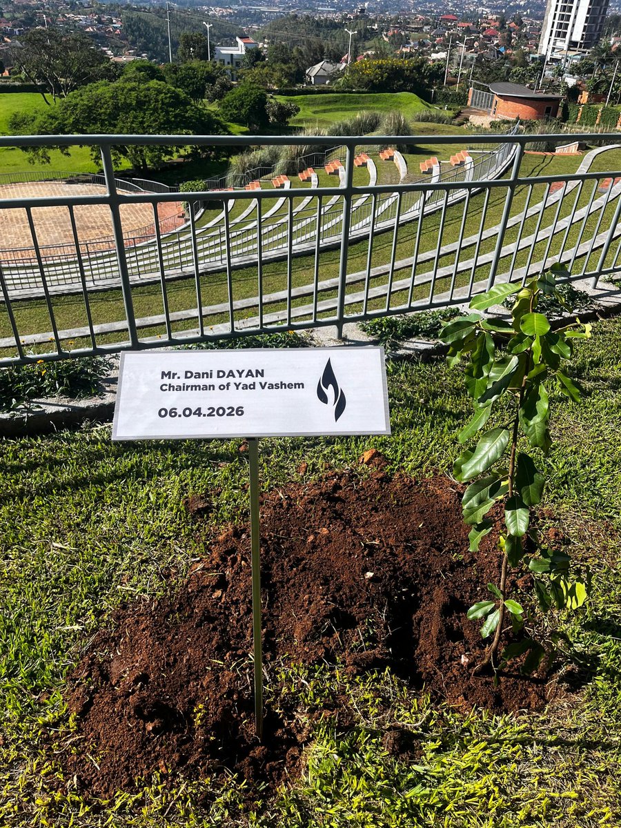 Today, <a href="/AmbDaniDayan/">Dani Dayan</a>
,Chairman of <a href="/yadvashem/">Yad Vashem</a>
, planted a tree at <a href="/NyanzaMemorial/">Nyanza-Kicukiro Genocide Memorial</a>
 in solemn honor of the victims of the Genocide against the Tutsi.  This act of remembrance reminds us that "Never Again" must be universal — for every people, everywhere.  #Israel stands with