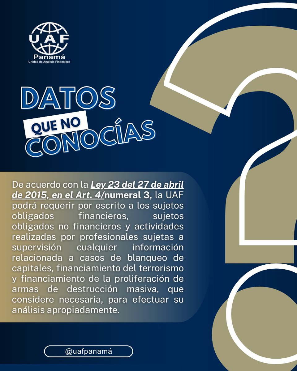 Unidad de Análisis Financiero (Panamá) tweet media