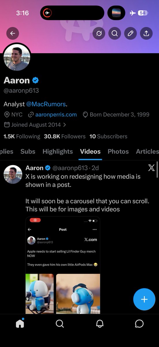 Aaron tweet media