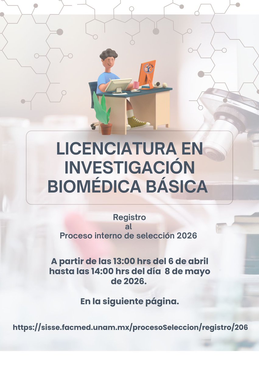 Licenciatura en Investigación Biomédica Básica tweet media