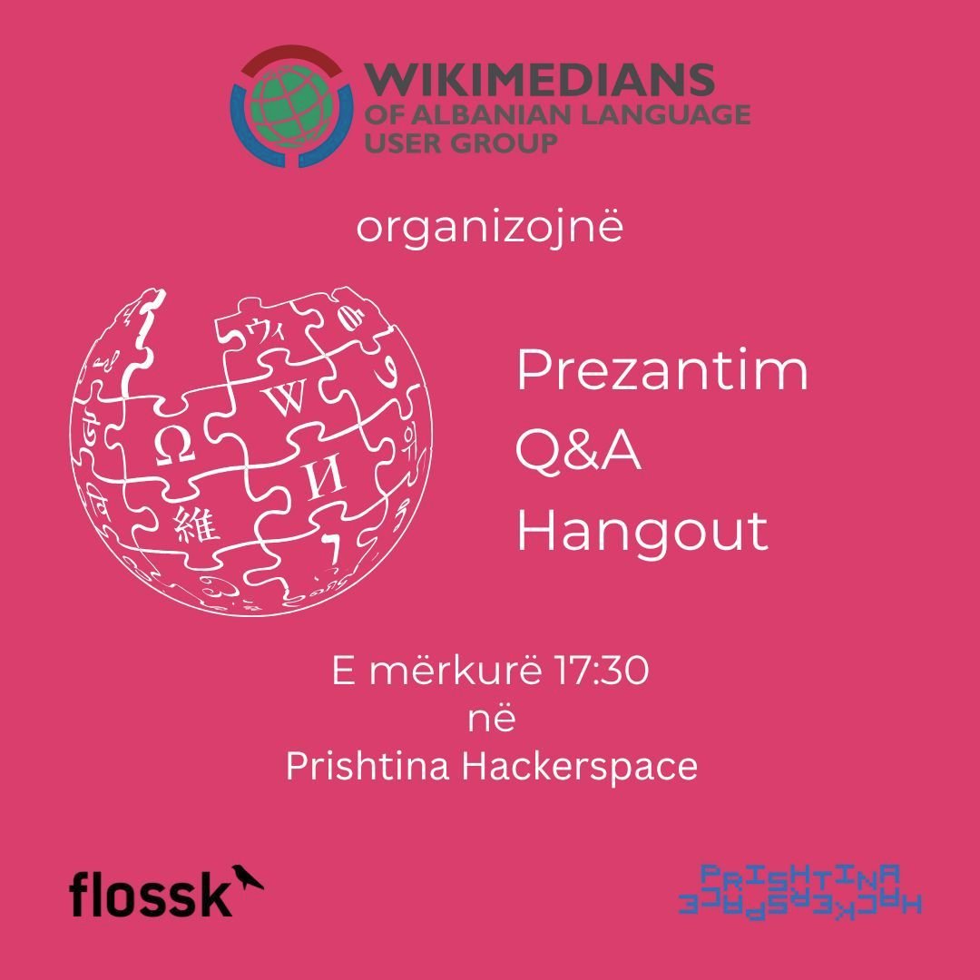 Nëse  të pëlqen shkrimi, fotografimi ose data, hajde mëso si mundesh me u  angazhu në aktivitetet e Wikimedianëve të Gjuhës Shqipe. link 👇