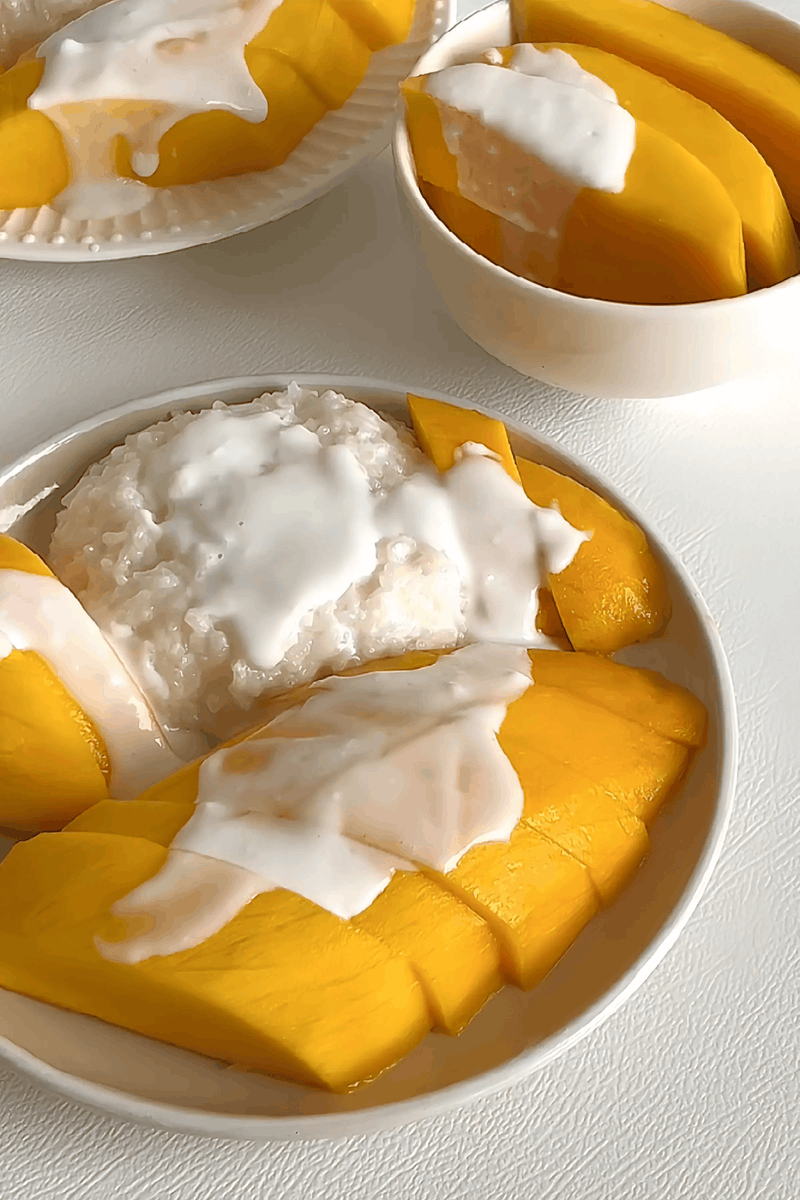 dugharder's tweet photo. Taste the World in One Bite! Try our Thai Mango Sticky Rice—sweet ripe mango, creamy coconut rice, drizzled with coconut sauce. A tropical hug for your taste buds!  #GlobalFlavors #FoodieJoy https://t.co/3mGDWJQF8z