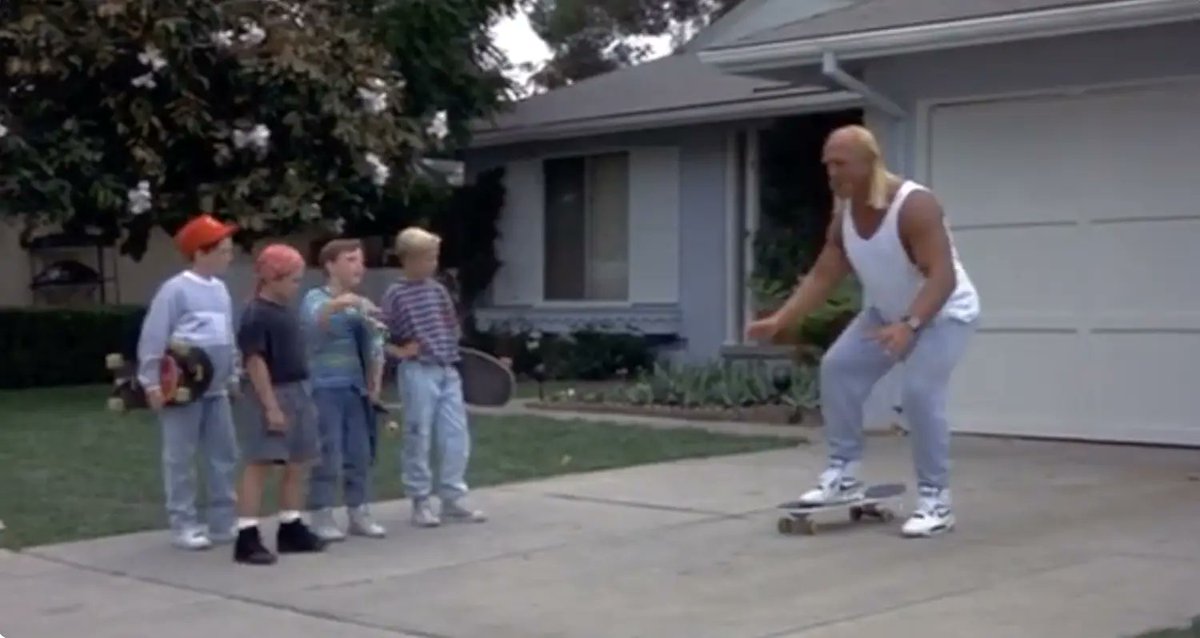 Hulk Hogan on a skateboard in “Suburban Commando” is the most 90s thing ever