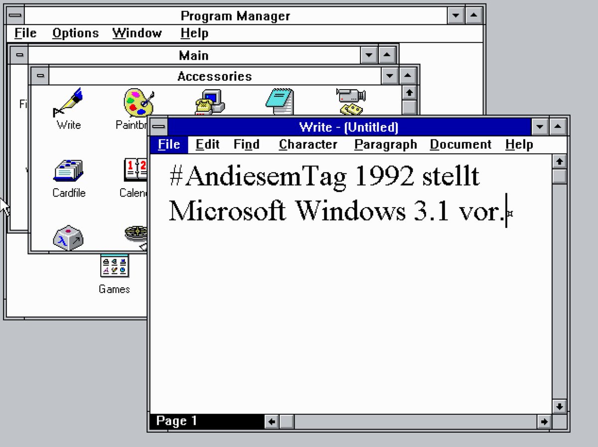 stagerbn's tweet photo. #AndiesemTag 1992 stellt Microsoft Windows 3.1 vor. https://t.co/0ZLQQ0ZEnf