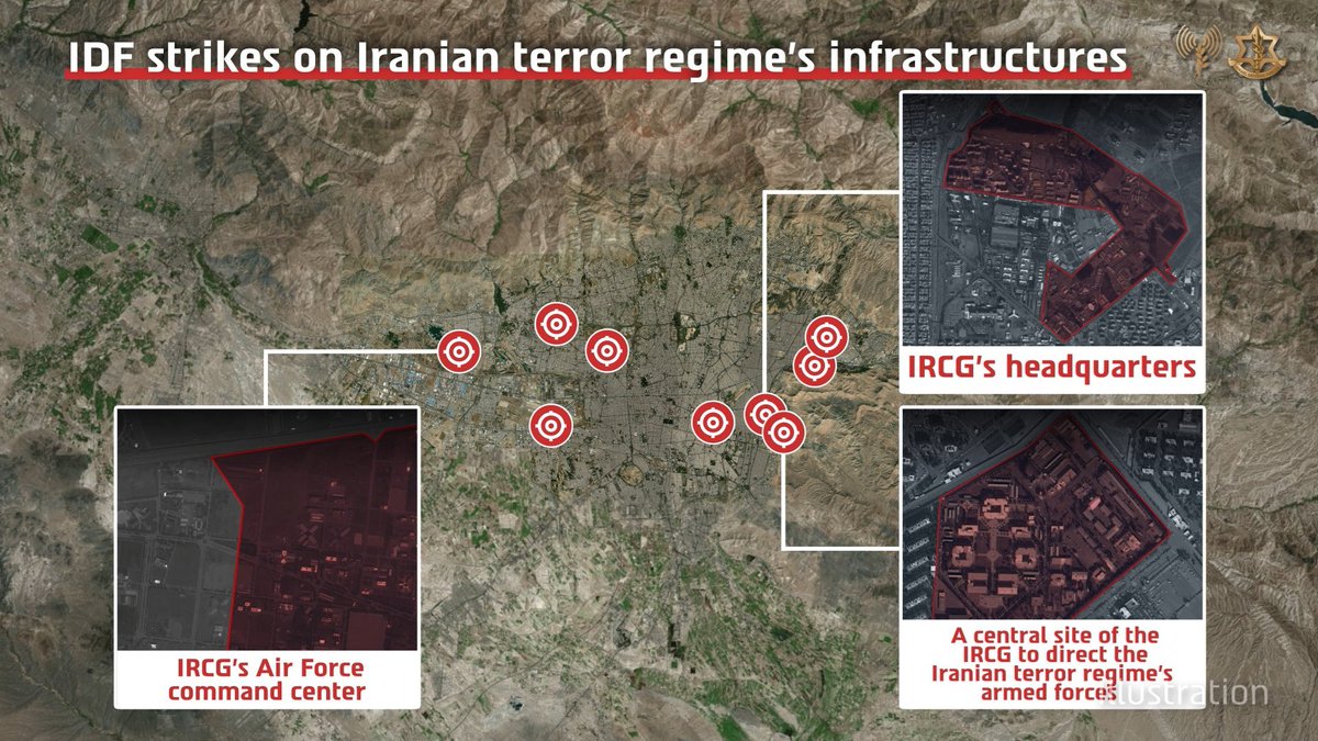 The Israeli Air Force struck multiple high-value IRGC targets across ...
