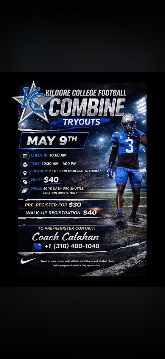 IgniteAthletic_'s tweet photo. If you’re looking to play college ball! The best Juco in Texas is having tryouts. (Kilgore College) Get registered, then show up and show out. Earn a spot on the team! https://t.co/9gahxruzFZ