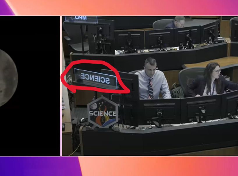GentleBruce's tweet photo. omg I think the footage NASA is using for the livestream is AI generated, look at the text, it looks weird! https://t.co/7pkO95YWRN