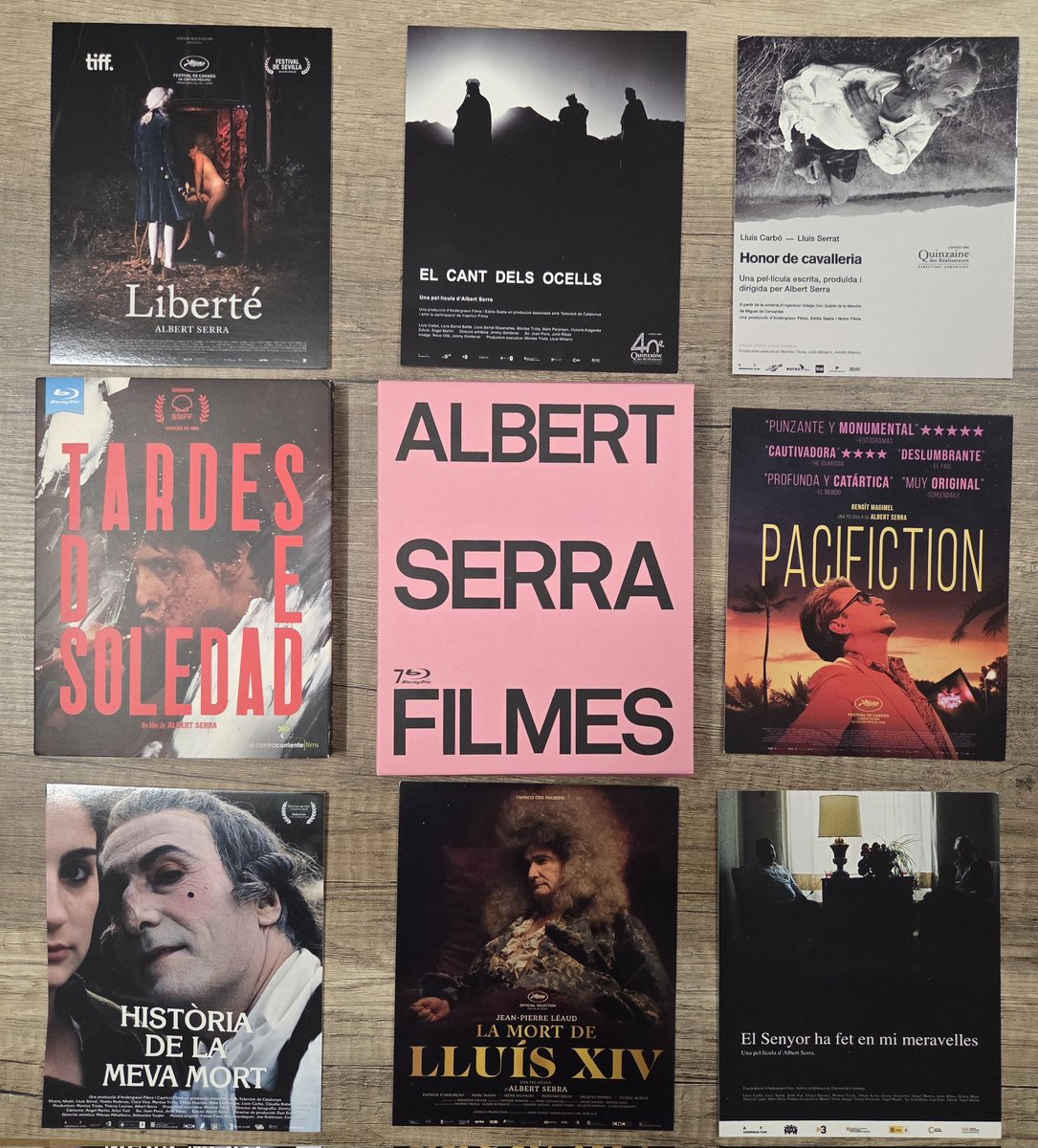 jesuscasas55's tweet photo. Recibido el pack Albert Serra Filmes para acompañar a Tardes de Soledad.

Gran parte de la obra del genuino artista catalán reunido en una foto. https://t.co/j0QgoXh4ex