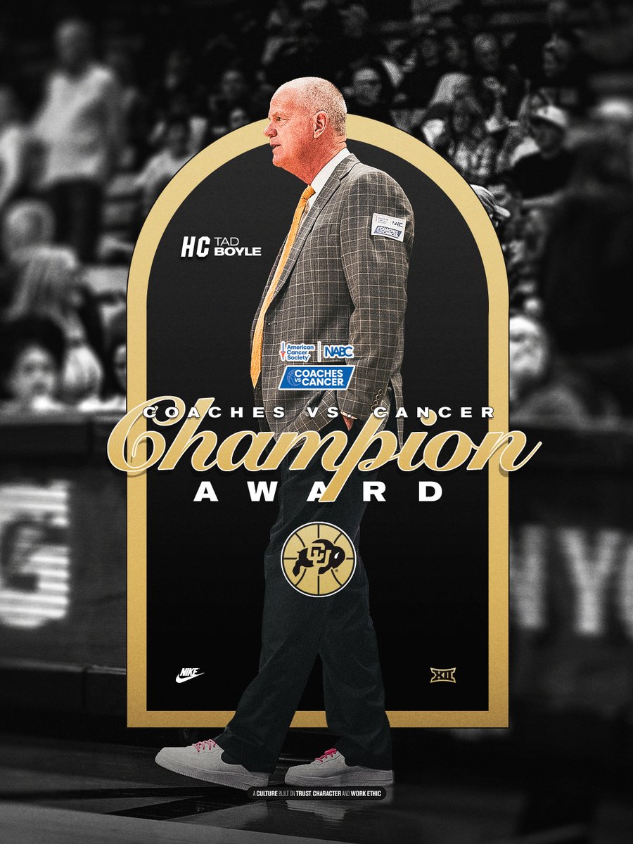 CUBuffsMBB's tweet photo. head coach Tad Boyle has been named the 2026 NABC Coaches vs. Cancer Champion Award winner 🤝

🗞️ » https://t.co/FQ3swBiG5h https://t.co/FqlrrEOuk4