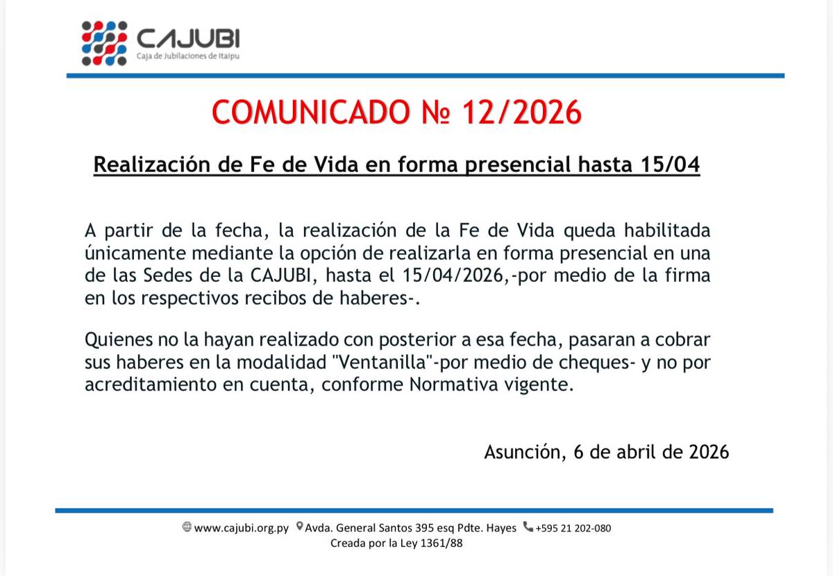 Caja de Jubilaciones de ITAIPU Binacional tweet media